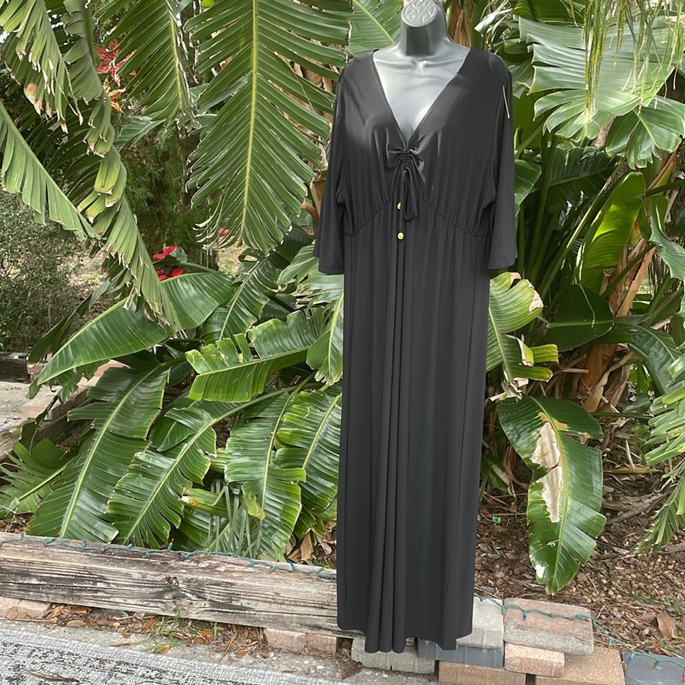 Nikki Poulos, Kaftan knit fabric caftan dress